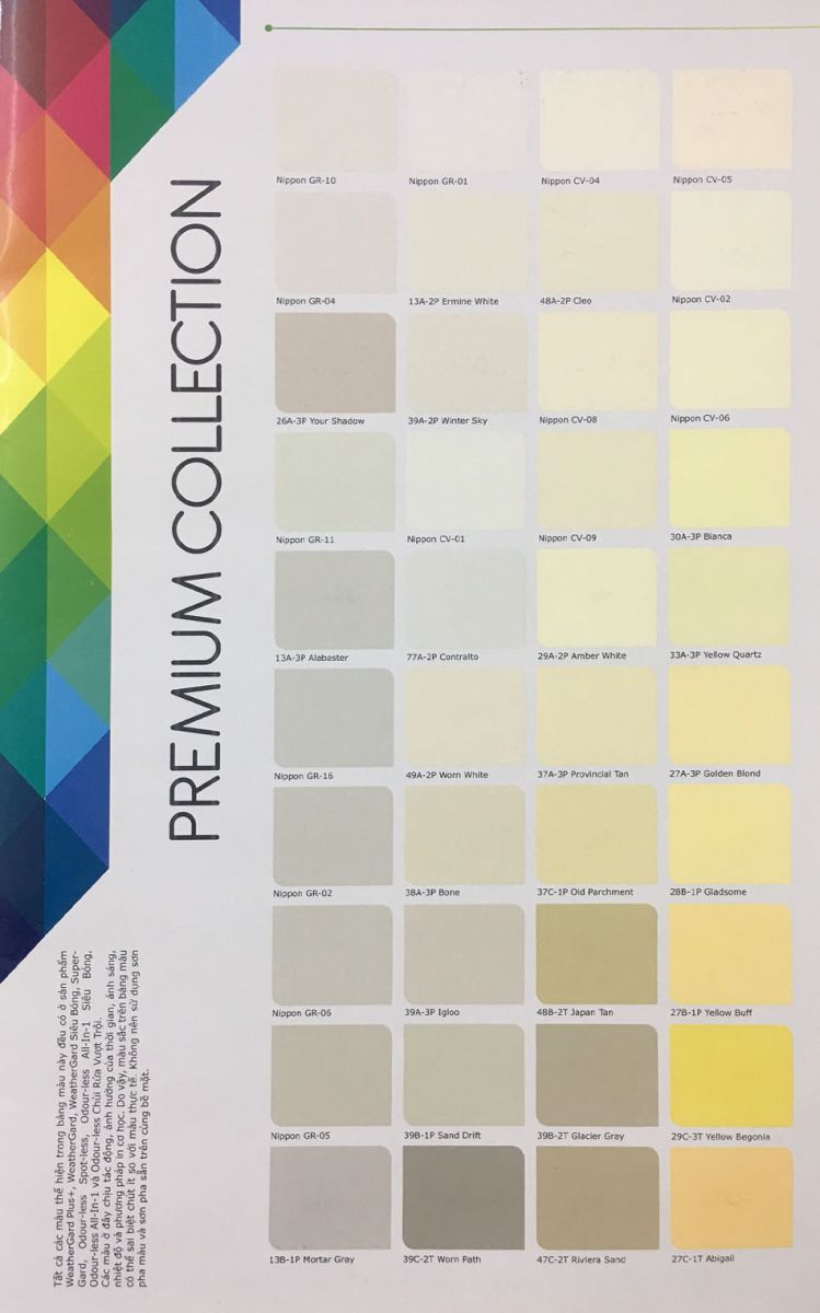 Khi nói đến các sản phẩm sơn chất lượng, bảng màu sơn nippon luôn là lựa chọn hàng đầu của các chuyên gia trong ngành. Hãy truy cập vào hình ảnh để khám phá sự đa dạng của catalogue sơn nippon và lựa chọn màu sơn phù hợp cho ngôi nhà của bạn.